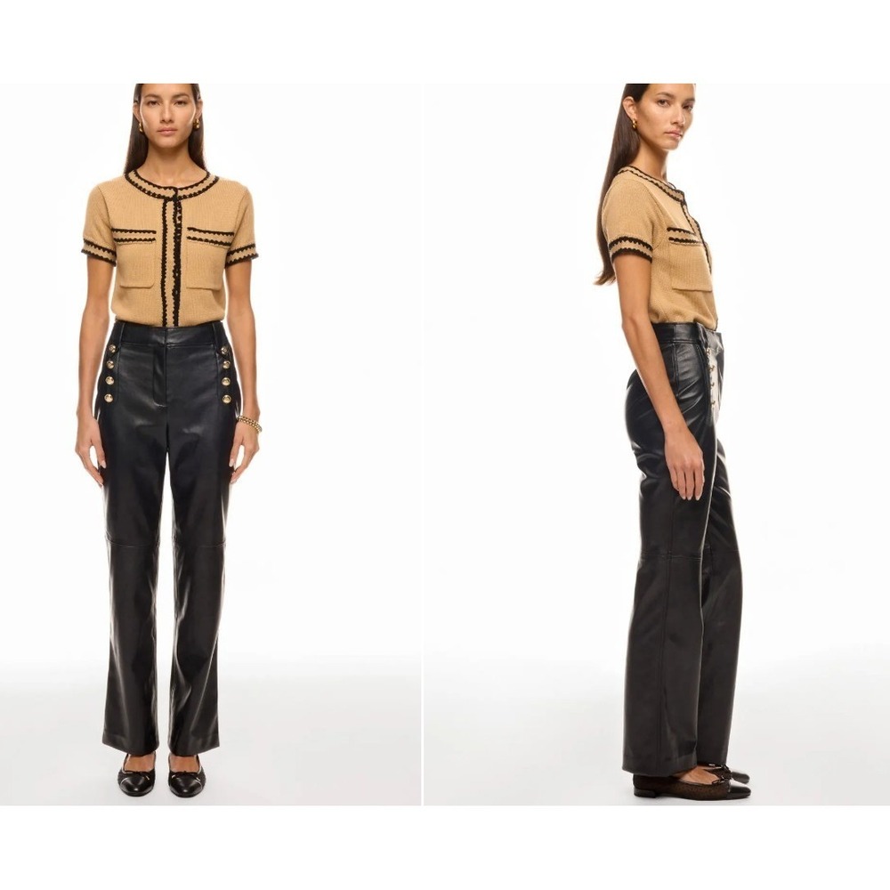Derek Lam Flare Faux Leather Sailor Pants